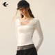 雅织素白 2026新款 上衣女肩畔修身 创世纪元 织带内搭白色打底衫