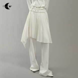 两件套双层腰带裤 创世纪元 设计感百褶裙裤 2025新款 子 褶间漫游
