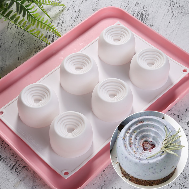 网红果冻巧克力法甜心形旋涡爱心慕斯蛋糕模具食品级硅胶烘焙工具