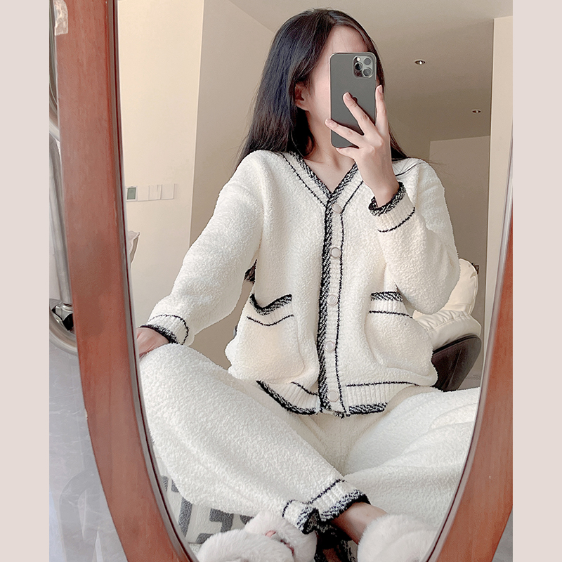 网红小香风少女软绵绵家居服套装