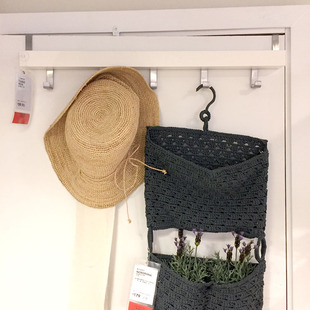 宜家图西格门/墙衣架 房门免打孔挂衣钩黑色白色进门时尚卡夹挂钩