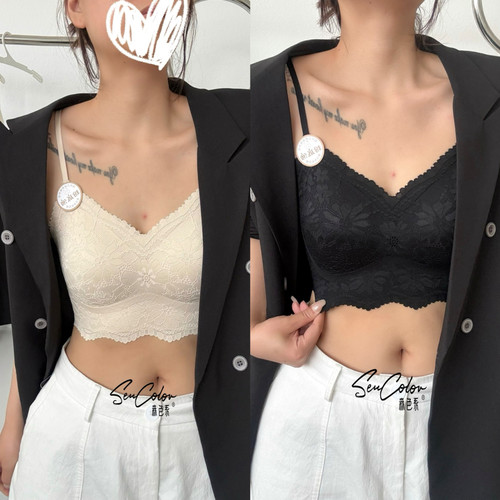 黛美芮性感无钢圈一体杯美背裹胸