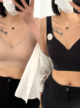 黛美芮新品无痕宽肩带薄杯聚拢固定杯侧收隐形粉底液内衣裹胸3523