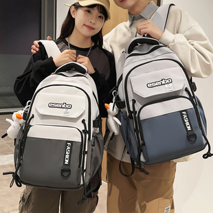 休闲书包男女大学生潮酷大容量旅行高中生高级感小众双肩包 美式