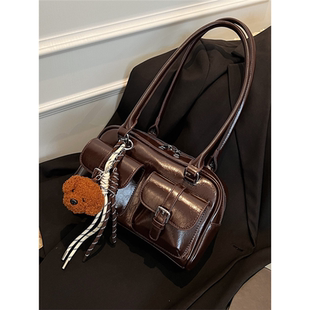 许允真晕针姐同款 韩国博主小众保龄球腋下包大容量通勤单肩手提包