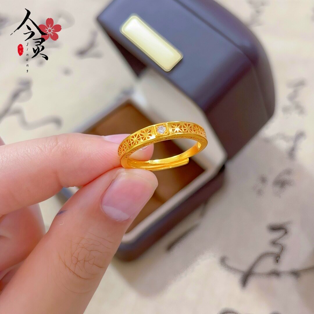 金店同款埃菲尔铁塔对戒莫桑钻情戒指/指环