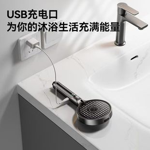 增压花洒大面板淋浴家用套装硅胶超强加压三档可调浴室莲蓬头