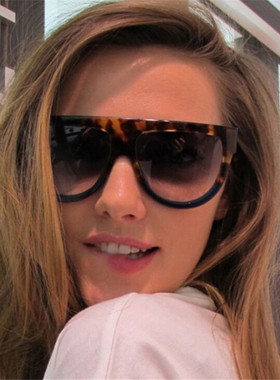 抖音网红街拍墨镜大框圆脸三角