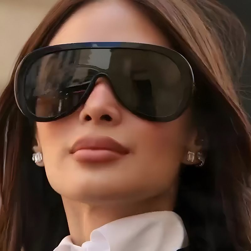欧美复古超大款连体太阳眼镜女士圆脸显瘦蛤蟆镜潮男骑行遮阳墨镜