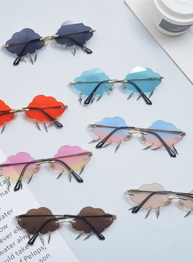 防紫外线强光云朵复古简约女无框