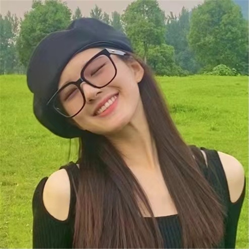 赵露思同款复古方框透明黄眼镜女韩版网红街拍墨镜大脸显瘦太阳镜