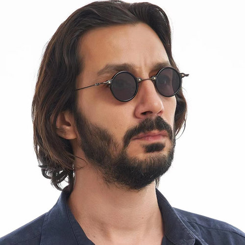 防紫外线圆形复古男女朋克太阳镜