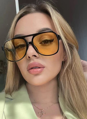 防紫外线方形复古男女双梁太阳镜