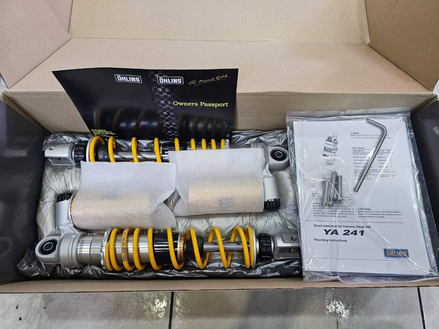 欧林斯OHLINS雅马哈XMAX300改装后避震器可调阻尼YA241