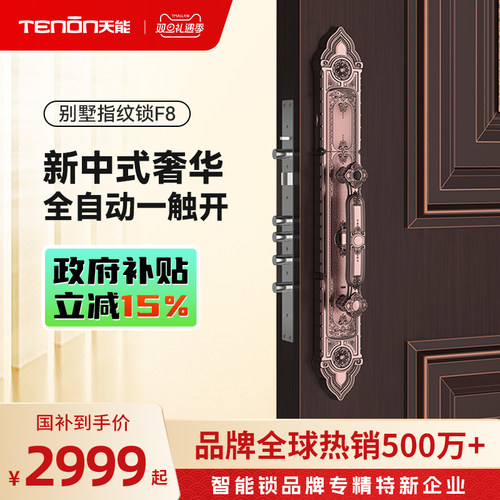 亚太天能欧式古典豪华别墅指纹锁