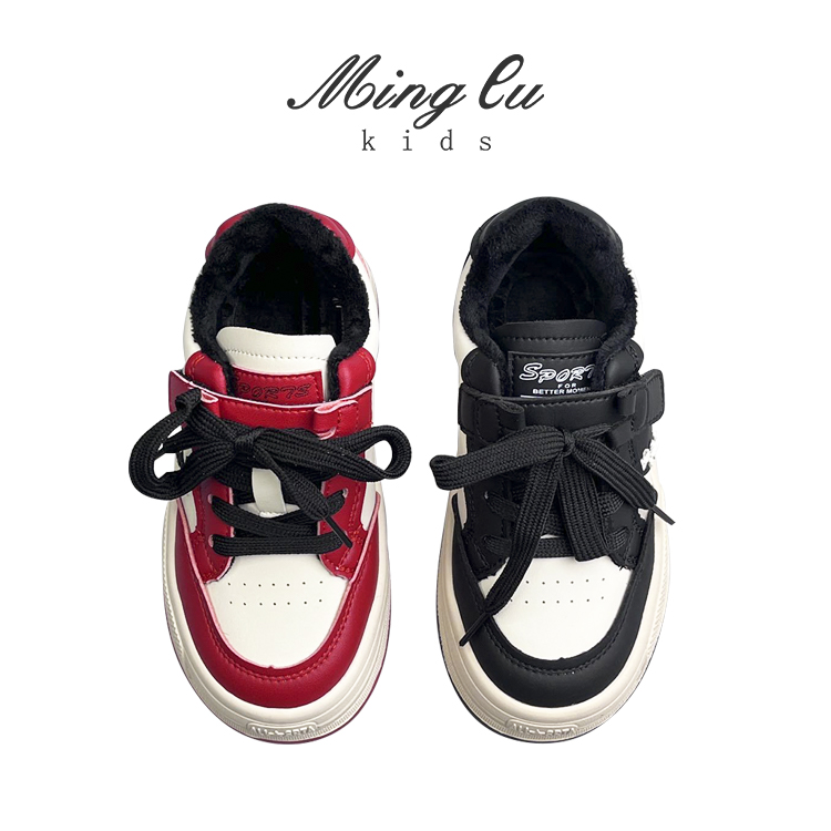 明璐冬季儿童保暖棉鞋运动鞋板鞋