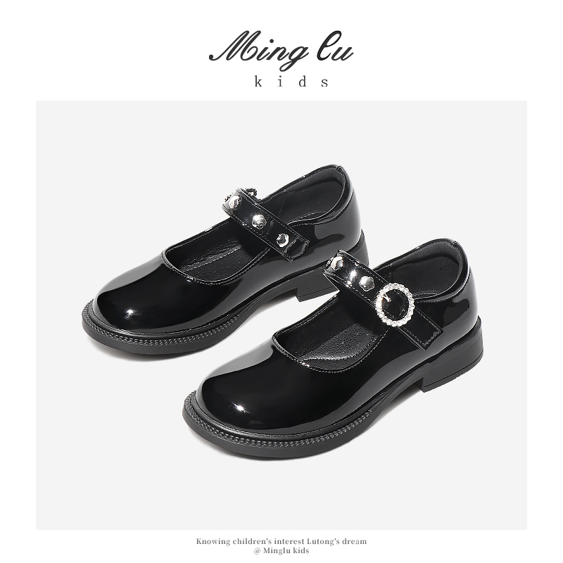 明璐春季女童皮鞋英伦