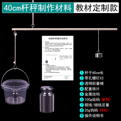 DIY自制杆秤学生科学实验器材科技手工小发明儿童小制作材料可标刻度初中物理力学杠杆平衡条件原理及其应用