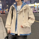 假两件休闲夹克男生工装 2025新款 潮牌加厚上衣服 外套春秋冬季 男士