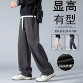 潮流痞帅高街运动休闲裤 男士 百搭直筒加绒裤 子男生美式 卫裤 秋冬款