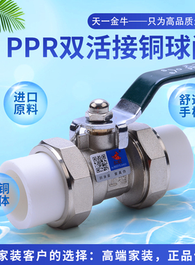 天一 金牛PPR双活接铜球阀门 20 4分 25 6分 ppr球阀 ppr水管配件
