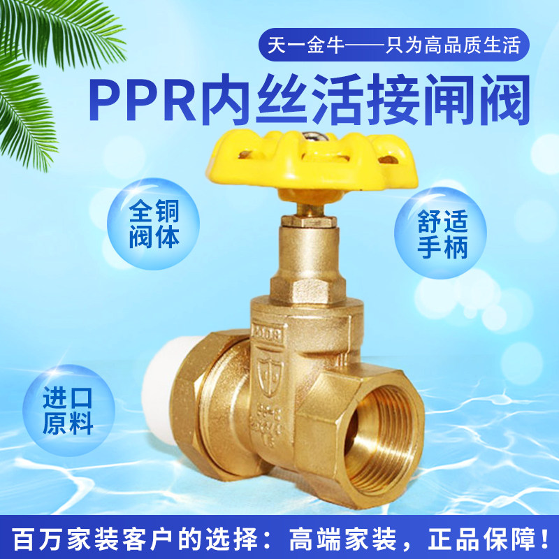 天一 金牛 PPR内丝活接闸阀 活接阀门 全铜PPR内丝阀门 全铜阀门,基础建材,PPR管,淘宝优惠券,粉丝福利购,淘宝优惠卷