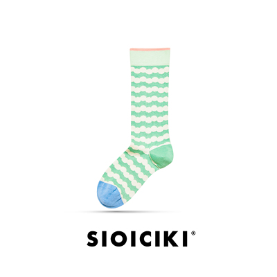 sioiciki圆点情侣棉条纹袜子