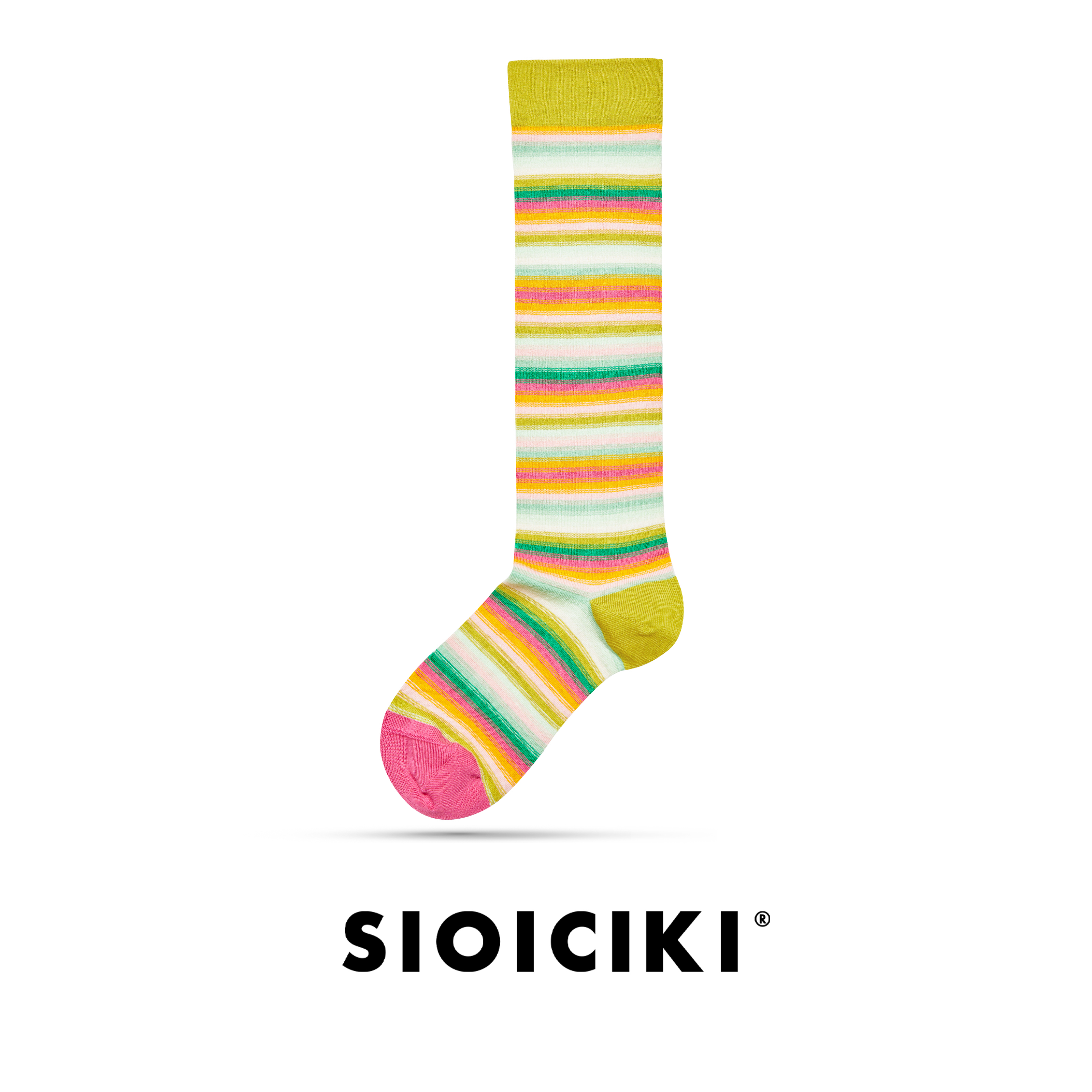 sioiciki男女棉条纹彩袜高筒袜