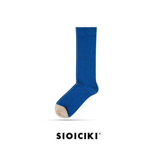 SIOICIKI宝蓝色情侣中筒袜