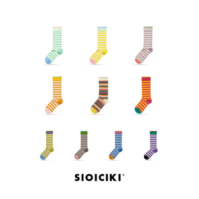 sioiciki波点情侣棉中筒袜