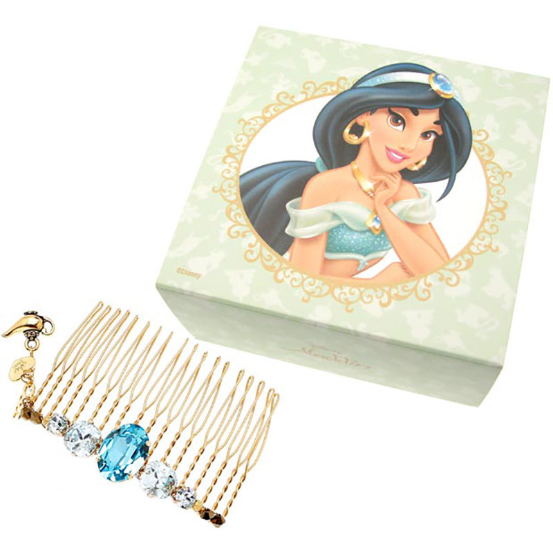 现货日本Disney迪士尼阿拉丁茉莉公主限量施华洛世奇水晶发梳发簪