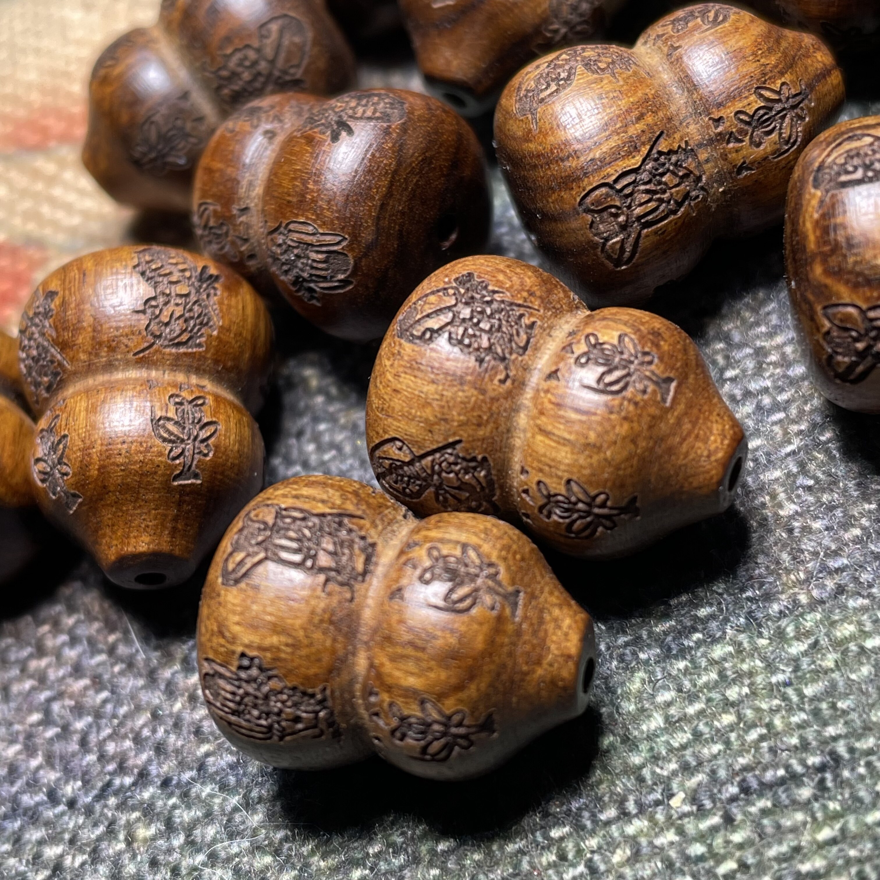 枣木葫芦配件五路财神葫芦