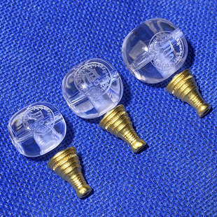 天然白水晶佛头三通念珠配件水晶顶珠财神佛头配饰佛塔手串三通配