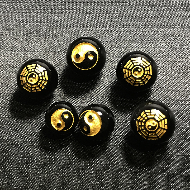 diy黑曜石太极八卦搭配阴阳散珠