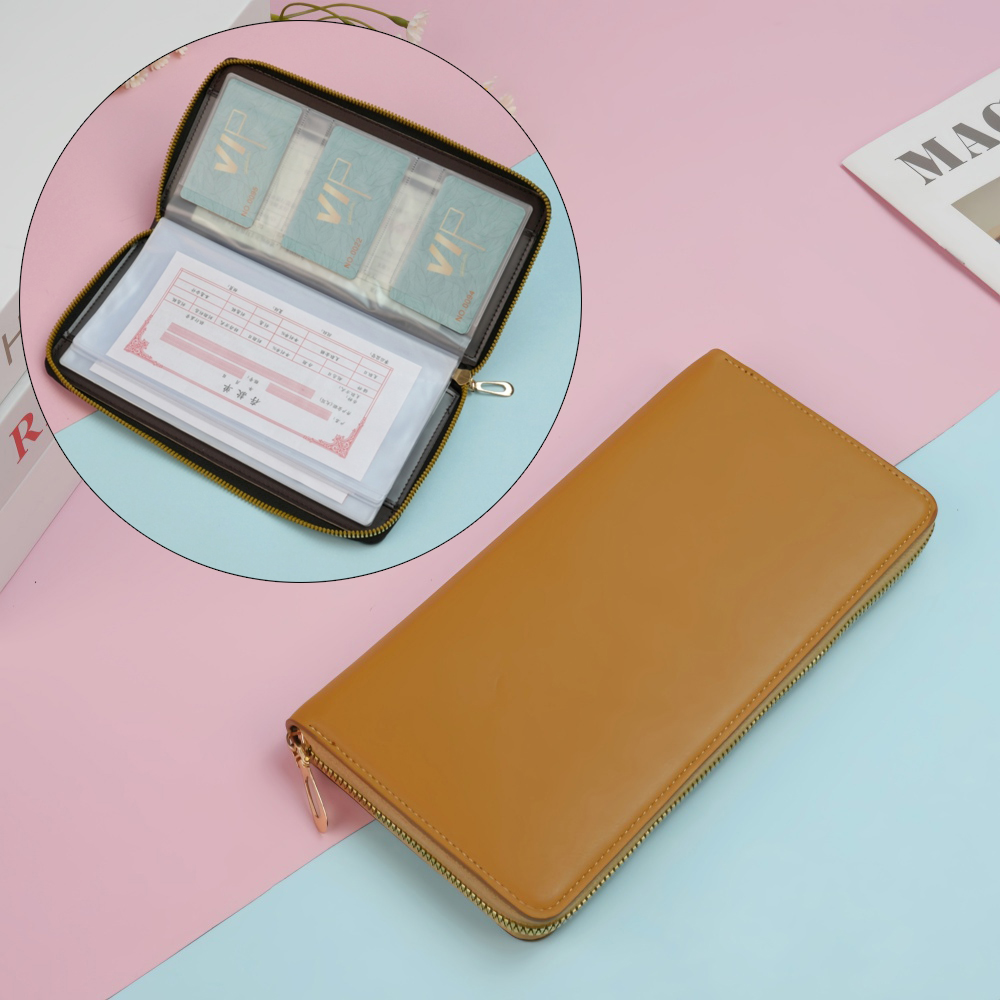 定期存单专用夹收纳本票据银行多卡位卡包新款收据存折卡一体包