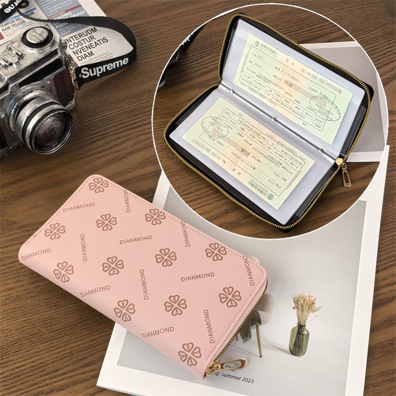 名片收纳册家庭理财银行存款单支存单收纳夹多功能钱包卡包收藏币