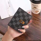 大容量零钱包女式 高级薄款 新款 多卡位学生钱夹折叠卡包按扣小钱包