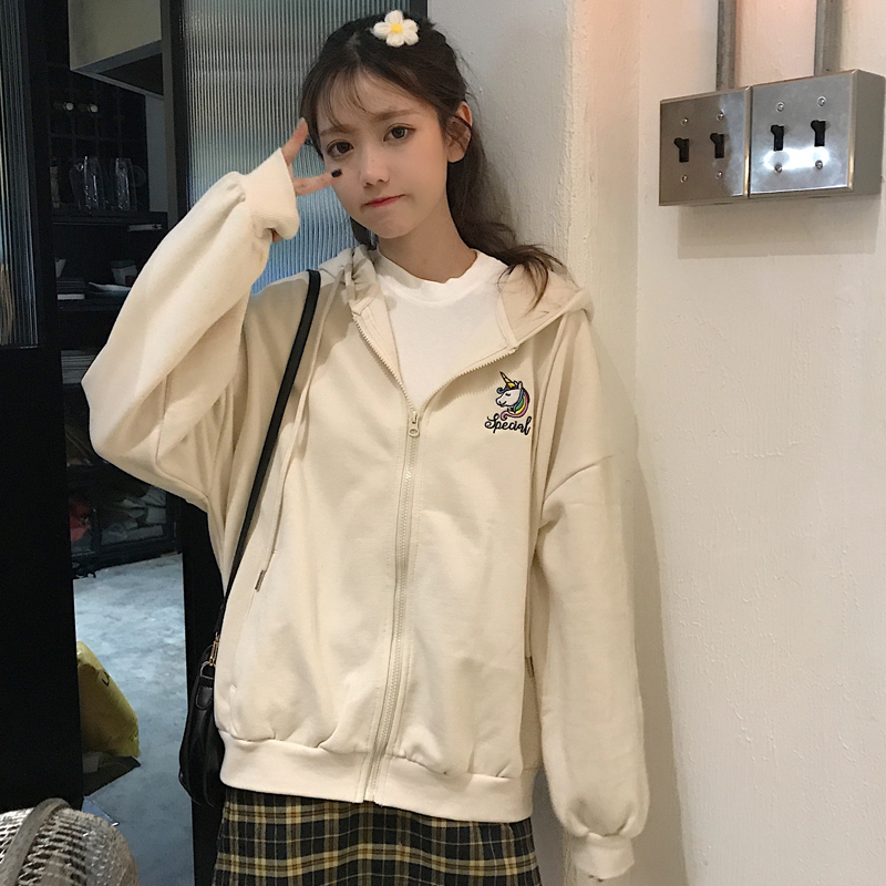 2021 real shot ~ spring clothes thin Unicorn sweater women's spring and autumn loose Korean version lazy coat