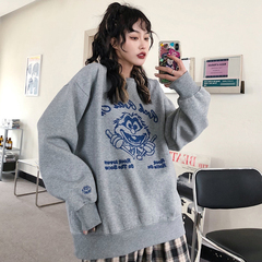 Real shot 250g women's sweater loose Korean version languid style Plush New Year's clothes