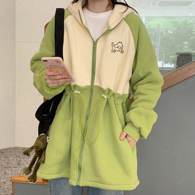 Real shot 250g sweater women's fashion ins loose Korean BF lazy style Plush thick coat