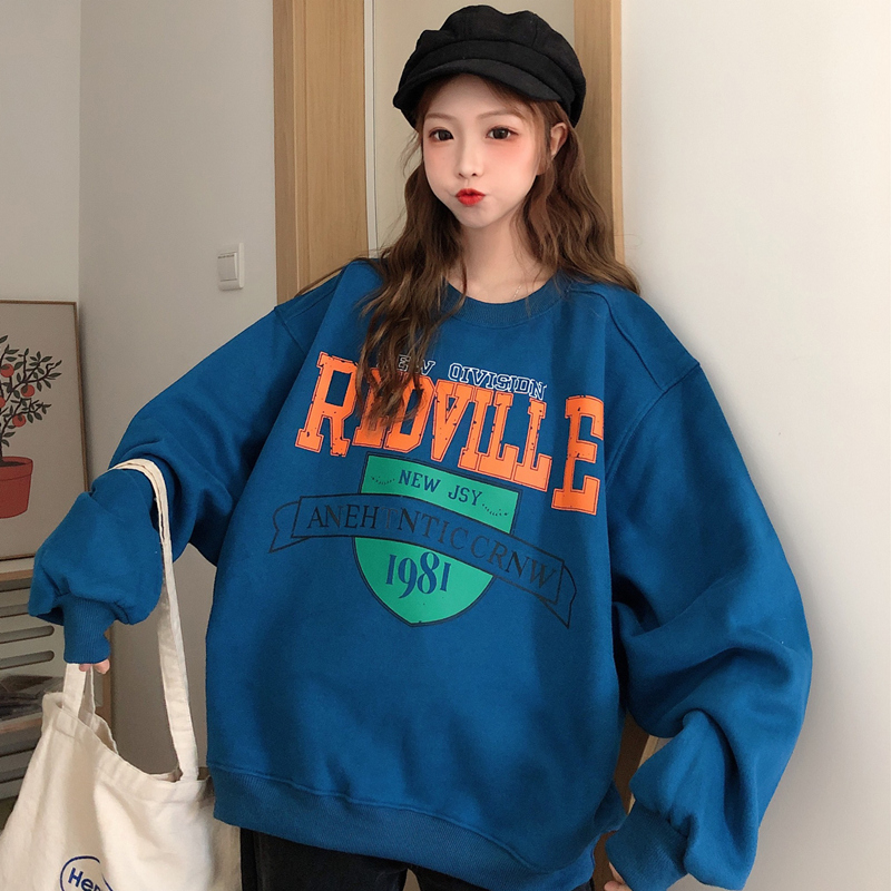 Real shot polyester Plush 250g letters ins Plush thickened sweater