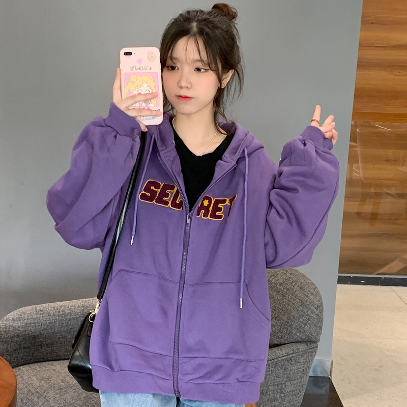 Real shot of 250g Hong Kong chic sweater women's loose Korean Slouchy BF Plush thick coat