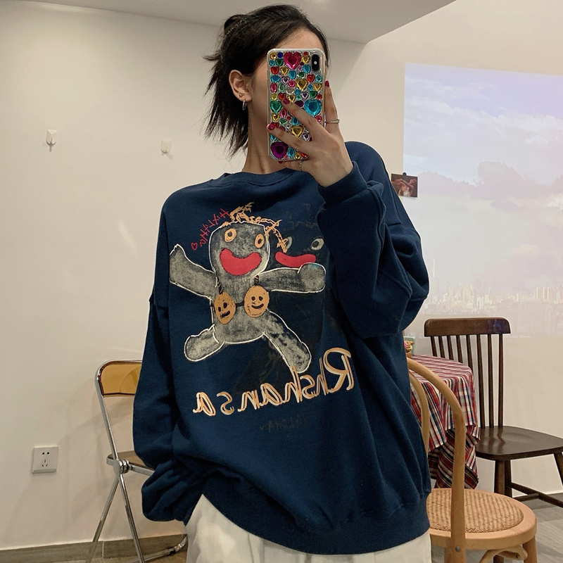2021 spring new cartoon thin sweater women's T-shirt
