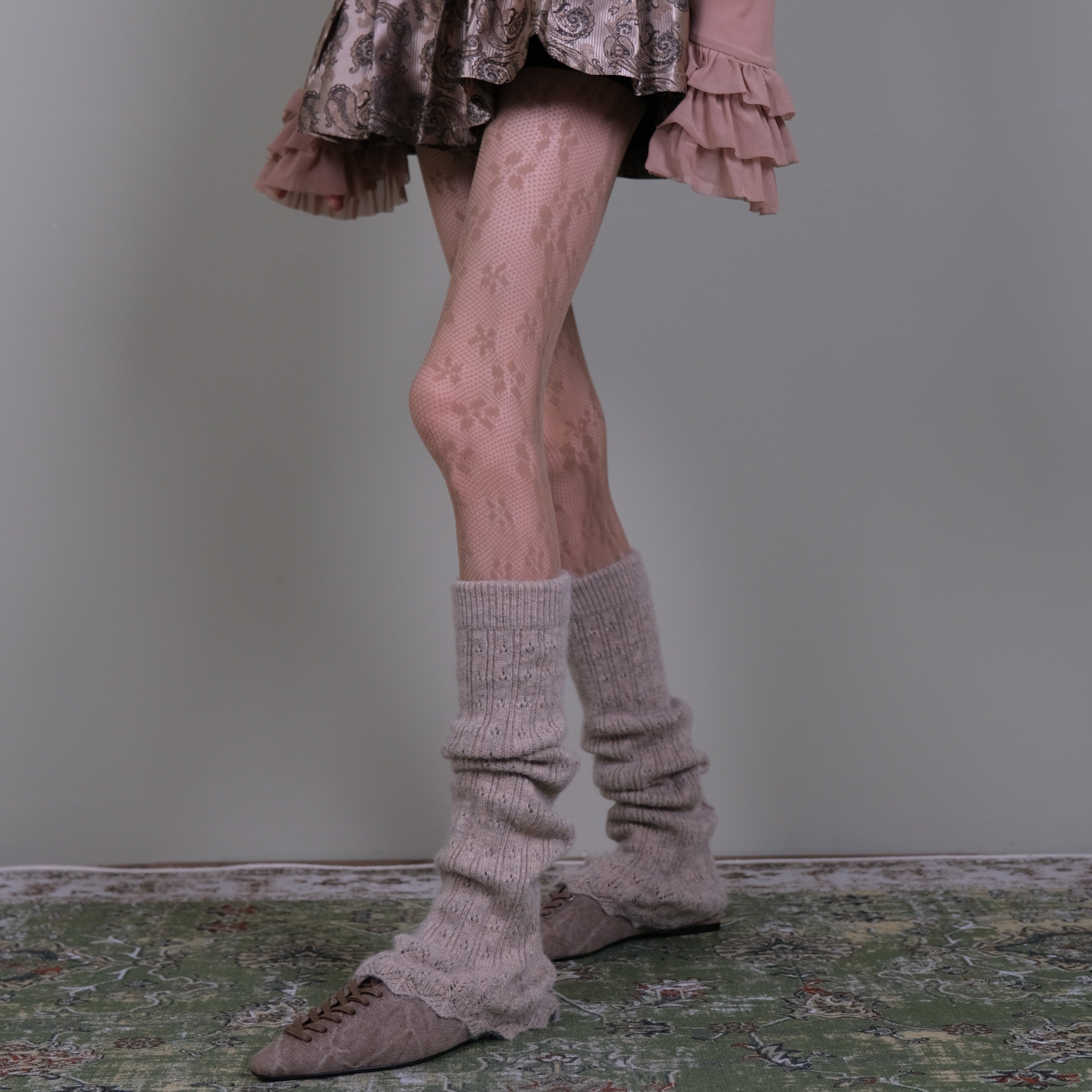 西岭【肤色提花网纱连裤袜女 法式温柔针织风 搭浅咖镂空袜套,女士内衣/男士内衣/家居服,长筒袜,淘宝优惠券,粉丝福利购,淘宝优惠卷