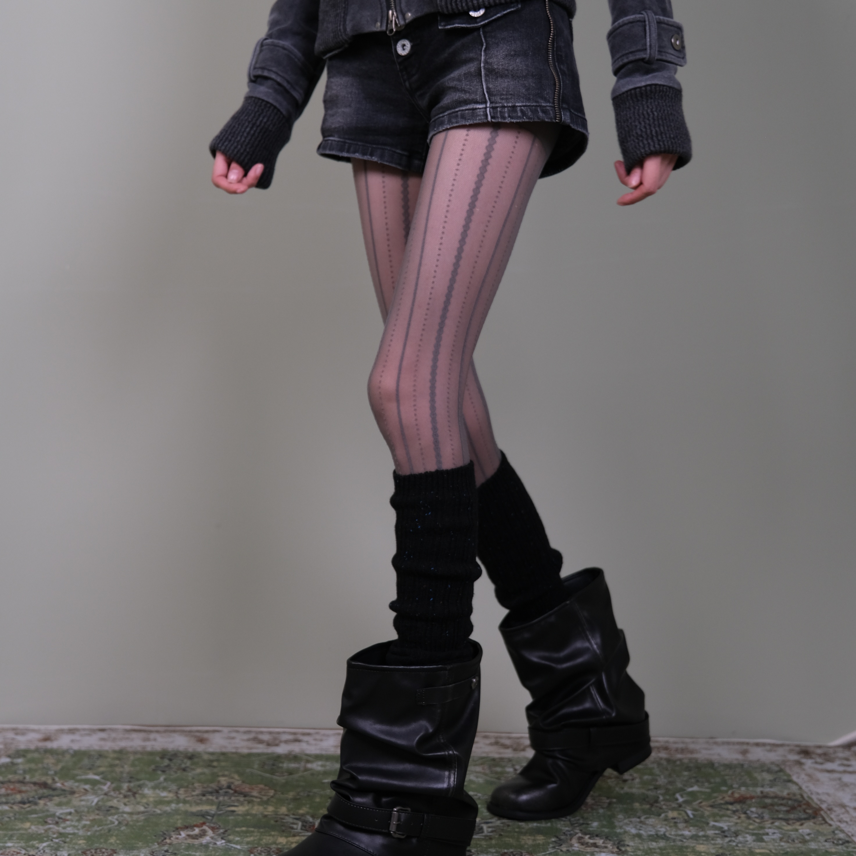 甜酷点子纱小腿袜堆堆