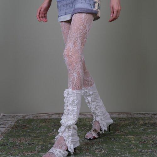 甜美精致白蕾丝袜套与蕾丝丝袜