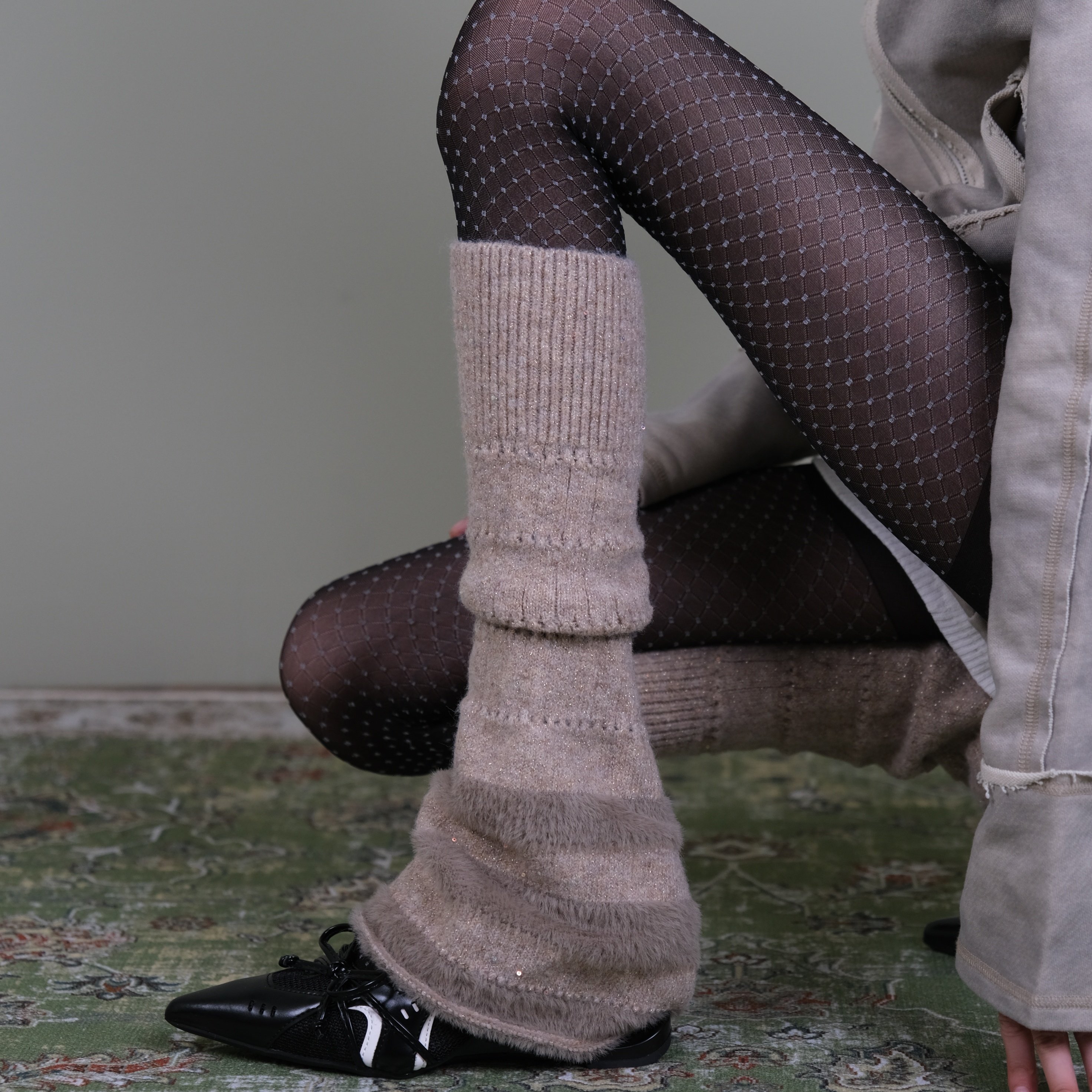 黑色波点裤袜女复古甜酷风