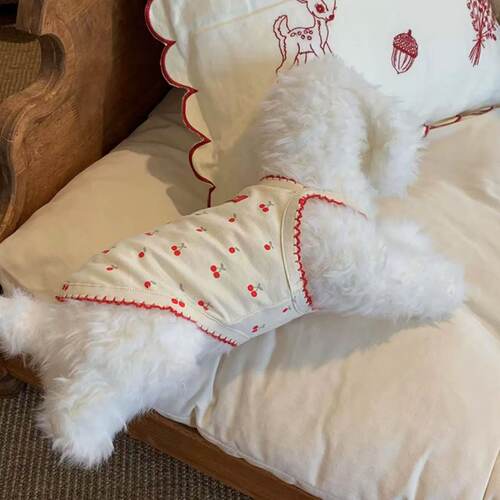 宠物衣服猫咪狗狗春夏秋季新款吊带背心透气博美比熊小型犬防掉毛