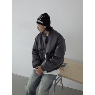 INKNOTS美式 复古boxy短宽飞行员夹克棉服男女cleanfit棒球服外套