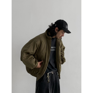 复古加厚外套 棉服男女潮牌美式 INKNOTS冬季 日系宽松高领boxy短款